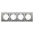 Рамка 4-м Афина фактурная универс. серебро Universal A10046-S