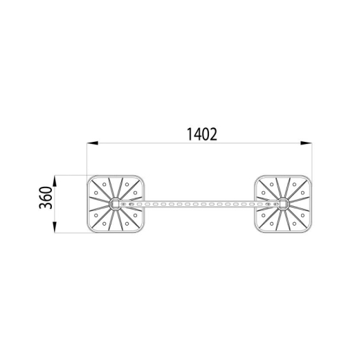 Конструкция опорная для горизонт. прямоугол. воздуховодов и метал. лотков кабеленесущих систем TECHNORAPTOR FOOT 1000х1500 KM-TR-F-SSHRAD-1000-1500 КМ TR0095