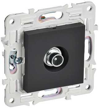 Розетка телевизионная проходная TV SKANDY SK-A17G графит IEK SK-A10-P-K53