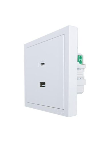 Розетка СП ZIMA IP20 Type-C + USB механизм бел. LEZARD 704-0288-192TC
