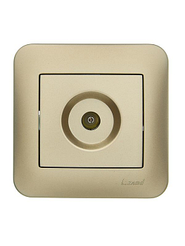 Розетка телевизионная оконечная TV СП ASTI IP20 в сборе золото. LEZARD 7081-3636-130