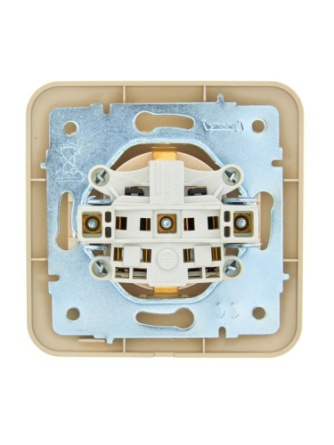 Розетка 1-м СП ASTI 16А IP20 с заземл. защ. шторки термопласт в сборе крем. LEZARD 7081-0303-124B
