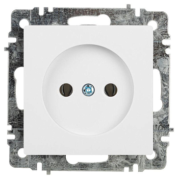 Розетка Intro Accent 6-201-01 2Р 16А-250В IP20 СУ AL/CU бел. Intro Б0063653