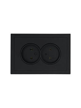 Розетка 2-мест. с/з СП ZIMA IP20 16А ПБТ безвинт. зажим черн. бархат LEZARD 704-4200-127BQC