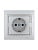 Розетка 1-м СП Mira 16А IP20 с заземл. со вставкой керамика сер. метал. LEZARD 701-1010-122