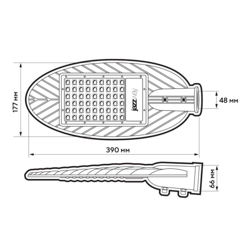 Светильник светодиодный PSL 03 GR 50Вт 4000К IP65 190-260В AC ДКУ уличный JazzWay 5022676
