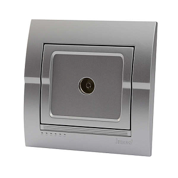 Розетка телевизионная проходная TV СП Deriy серебр. металлик LEZARD 702-2828-129