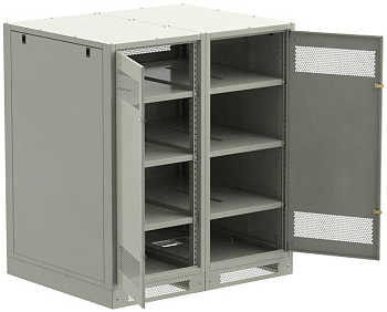 Шкаф LINEA B (пустой) 1350х1200мм дверь двустворч. метал. сер. ITK LB35-13H29-2M