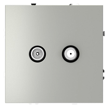 Розетка телевизионная оконечная TV + SAT 2-м СП S70 механизм сталь Voltum VLS060405