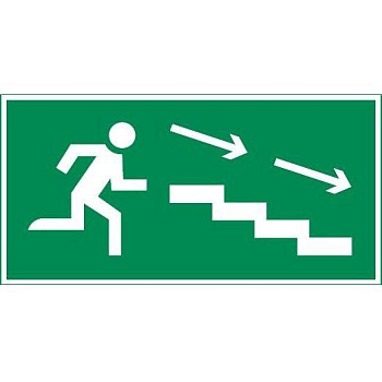 Знак "ПО ЛЕСТНИЦЕ ВНИЗ ВПРАВО" 300х150мм для аварийно-эвакуационного светильника Giant/Vision/Twofold/Evade VARTON V5-EM03-60.003.037