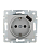 Розетка 1-м СП Karina 16А с заземл. с заряд. устройством USB механизм матов. серебр. LEZARD 707-4388-181