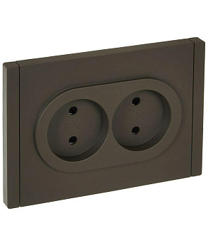 Розетка 2-м СП FORTE&PIANO FP325 10А без заземл. защ. шторки безвинт. крепл. сер. IEK FP-R23-10-1-K03