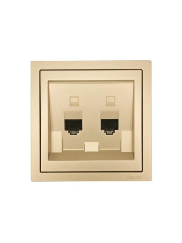 Розетка 2-мест. компьютерная СП ZIMA IP20 зол. LEZARD 704-3688-141