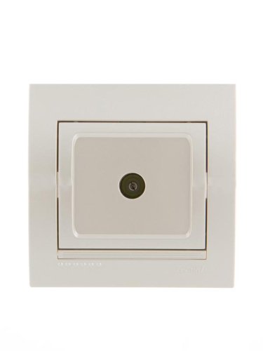 Розетка телевизионная оконечная TV СП Deriy 16А IP20 жемчуж./бел. металлик LEZARD 702-3030-130