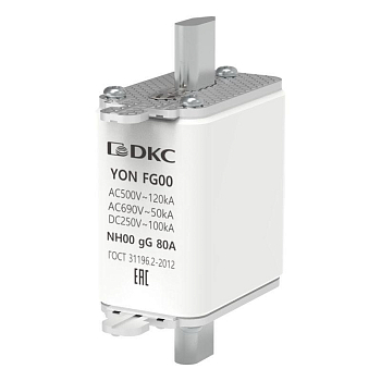 Предохранитель YON ножевого типа FG00 с одинарной индикацией 80А DKC 1FG00-0080