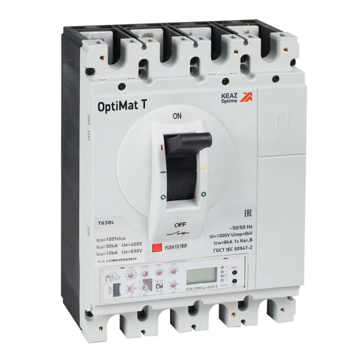 Выключатель автоматический 3п 630А OptiMat T630V ETA КЭАЗ 356706