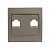 Панель лицевая Валенсия для розетки 2-м RJ-45 кашемир PROxima EKF ESK02-L-035-40