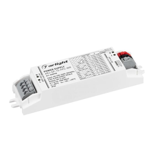 Блок питания ARJ-SP-15-PFC-WR 15Вт 3-46В 0.1-0.7А IP20 пластик Arlight 048998