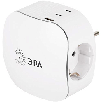 Разветвитель 3-м SP-3e-3USBAC-W + 3 USB A+C с заземл. со шторками 16А бел. Эра Б0069081