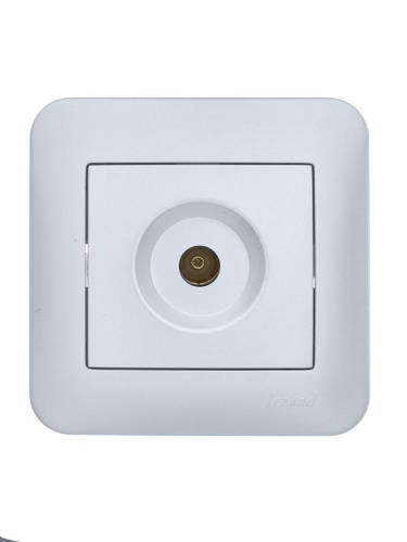 Розетка телевизионная проходная TV СП ASTI IP20 в сборе жемчуж./бел. перламутр. LEZARD 7081-3030-129