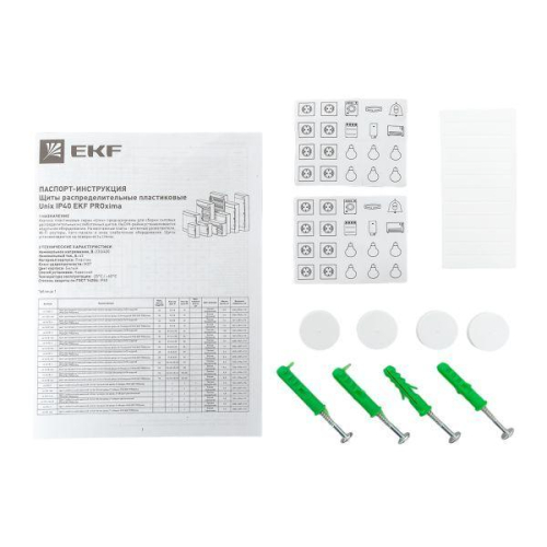 Щит комбинированный "Unix" прозр. дверь (2х18 модулей+1 монтажная плата) 4 габарит IP40 PROxima EKF ux-2x18+1m-n