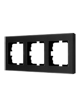 Рамка 3-местн. гориз. VESNA стекло черн. матов. LEZARD 742-5980-148