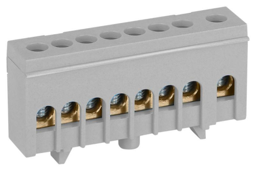 Шина L фаза в изолированном корпусе на DIN-рейку ШНИ-6х9-8-Д сер. NO-224-106 Эра Б0062890