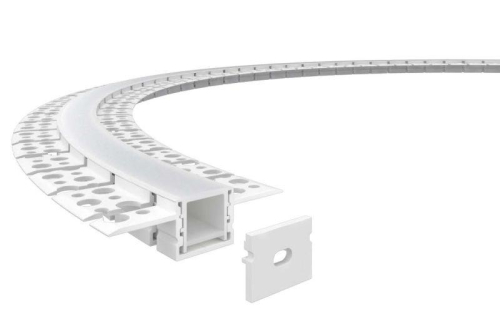 Профиль алюминиевый гибкий для встр. в ГКЛ 2000х20х10мм (60х10мм 2 вылета 20мм макс. шир. ленты 15мм) VARTON V4-R0-70.0001.KIT-2010DG