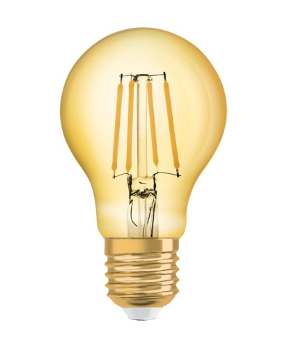Лампа светодиодная филаментная Vintage 1906 LED CL A FIL GOLD 35 non-dim 4W/824 4Вт тепл. бел. E27 (замена 35Вт) зол. OSRAM 4058075293090