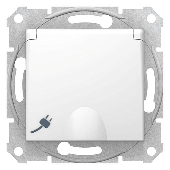 Механизм розетки 1-м СП Sedna 16А IP20 с заземл. быстрозажим. контакты защ. шторки с крышкой бел. SchE SDN3100421