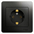 Розетка 1-м СП 1мод. Glossa 16А IP20 с заземл. в сборе антрацит SE GSL000742