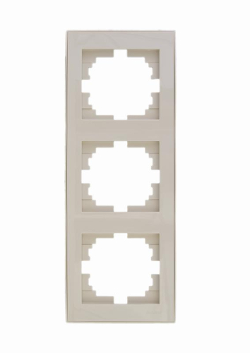 Рамка 3-м Rain вертикал. с боковой вставкой крем. LEZARD 703-0303-153