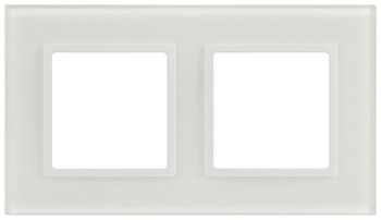 Рамка для розеток и выключателей ЭРА Elegance 14-5102-01М на 2 поста стекло матов. бел. Эра Б0065834