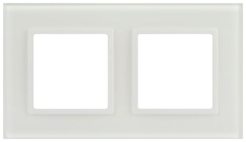 Рамка для розеток и выключателей ЭРА Elegance 14-5102-01М на 2 поста стекло матов. бел. Эра Б0065834