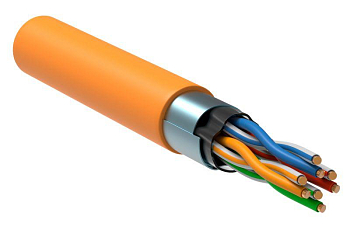 Кабель витая пара F/UTP кат.5E 4х2х24AWG solid LSZH оранж. (305м) (м) ITK LC1-C5E04-327