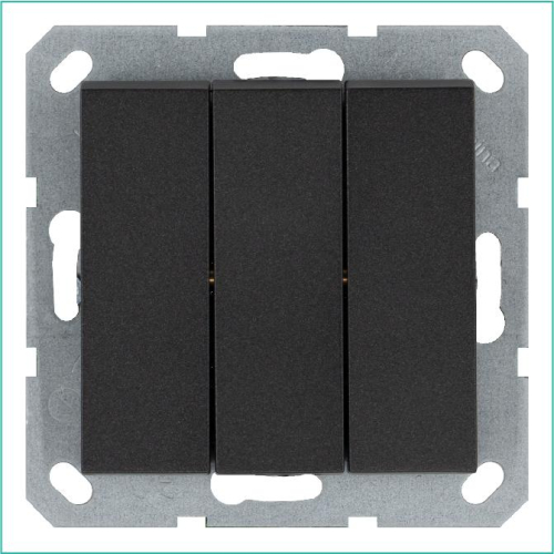 Выключатель 3-кл. 10А IP20 механизм антрацит Jasmart G3031B