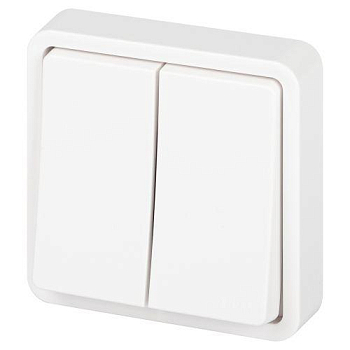 Переключатель Эксперт 11-1526-01 двойн. IP55 10АХ-250В СУ бел. Эра Б0063248