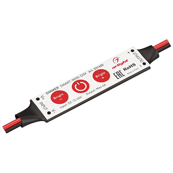 Диммер SMART-MINI-DIM (12-24В 1х4А) (IP20 пластик) Arlight 031600