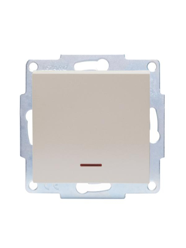 Выключатель 1-кл. СП Vesna с индикацией механизм жемчуж./бел. перламутр. LEZARD 742-3088-111