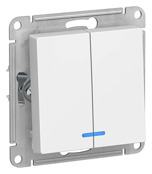 Выключатель 2-кл. AtlasDesign с подсветкой сх.5а 10АХ механизм лотос SE ATN001353