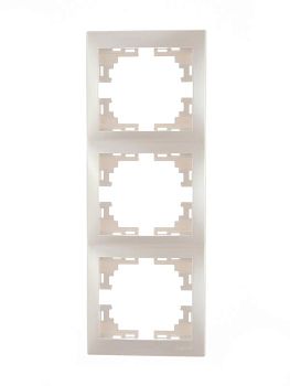 Рамка 3-м Mira вертикал. жемчуж./бел. перламутр. LEZARD 701-3000-153