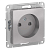 Розетка 1-м СП AtlasDesign 16А IP20 без заземл. защ. шторки механизм алюм. SE ATN000349