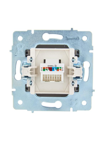 Розетка компьютерная 1-м СП ASTI IP20 RJ45 механизм Cat 6e платина. LEZARD 7081-3588-140