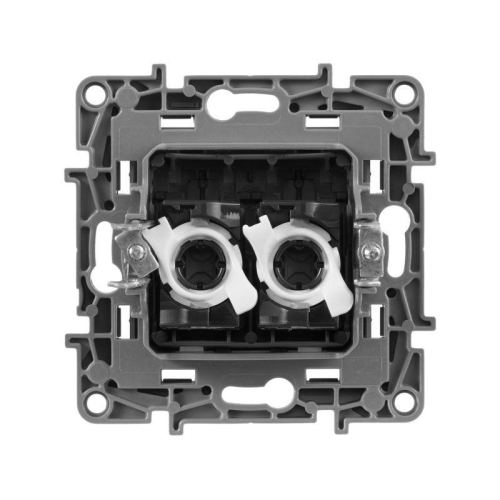 Розетка компьютерная 2-м СП Etika RJ45 кат.5E UTP механизм алюм. IEK 672455