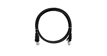Шнур коммутационный кат.5E (класс D) U/UTP 4 пары 24 AWG (7х0.205мм) 100МГц 2хRJ45 (8P8C) T568B заливной с защитой защелки мж BC чистая медь LSZH нг(А)-HFLTx 0.5м черн. NIKOMAX NMC-PC4UD55B-005-C-BK