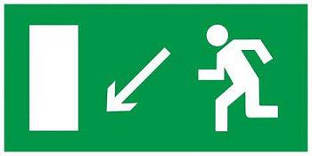 Этикетка самоклеящаяся 100х50мм "Направление к эвакуационному выходу налево вниз" IEK YPC30-105NEV-NALVN