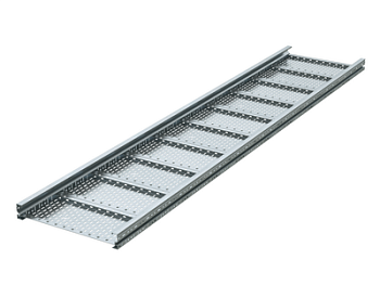 Лоток листовой перфорированный 1000х80 L3000 сталь 2мм тяжелый (лонжерон) оцинк. DKC USH380