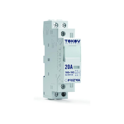 Контактор модульный 18мм 20А 230В АС 1НО 1НЗ PRIZMA TOKOV ELECTRIC TKE-PZ-MC-1-20-230-11
