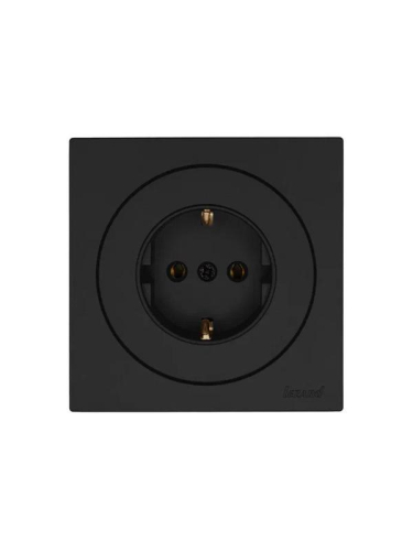Розетка 1-м OSEN IP20 16А с заземл. ПБТ механизм черн. бархат LEZARD 743-4288-122B