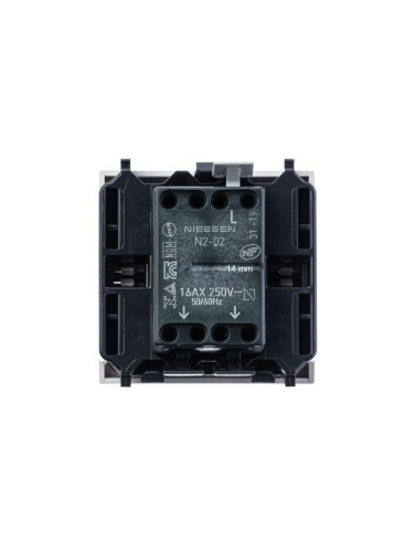 Механизм переключателя 1-кл. 2мод. СП Zenit 16А IP20 с клавишей альп. бел. ABB 2CLA220200N1101